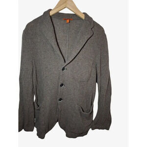 Barena Venezia Mens Wool Knit Cardigan Sweater Jacket Sz 50 IT Brown